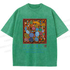 Unisex Yayoi Kusama Graffiti Printed Washed Tee