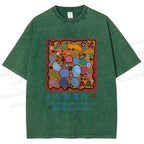 Unisex Yayoi Kusama Graffiti Printed Washed Tee