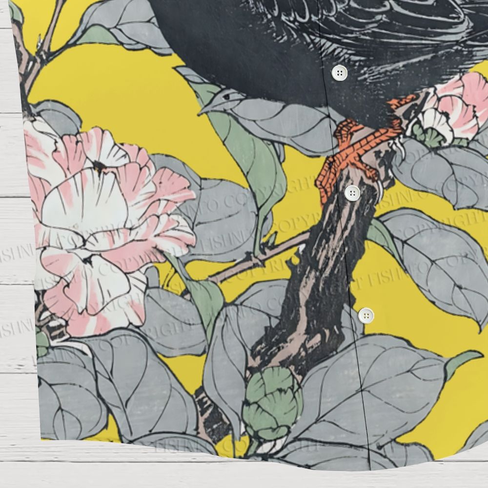 Vintage Bird in Flowers Hawaiian Shirt