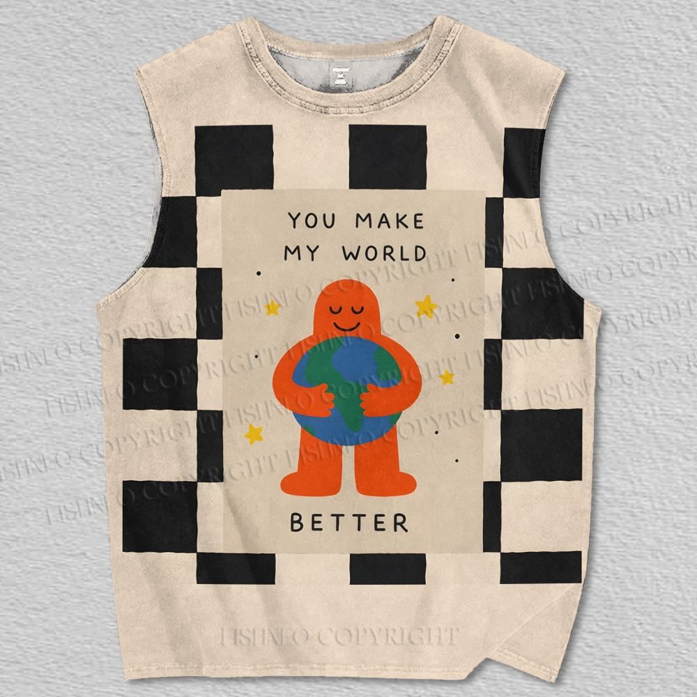 Unisex better world Printed Tank Top