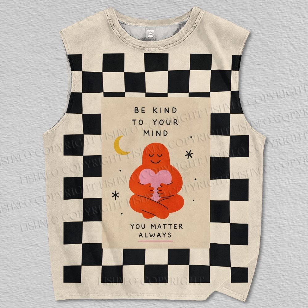 Unisex be kind to your mind  Printed Tank Top