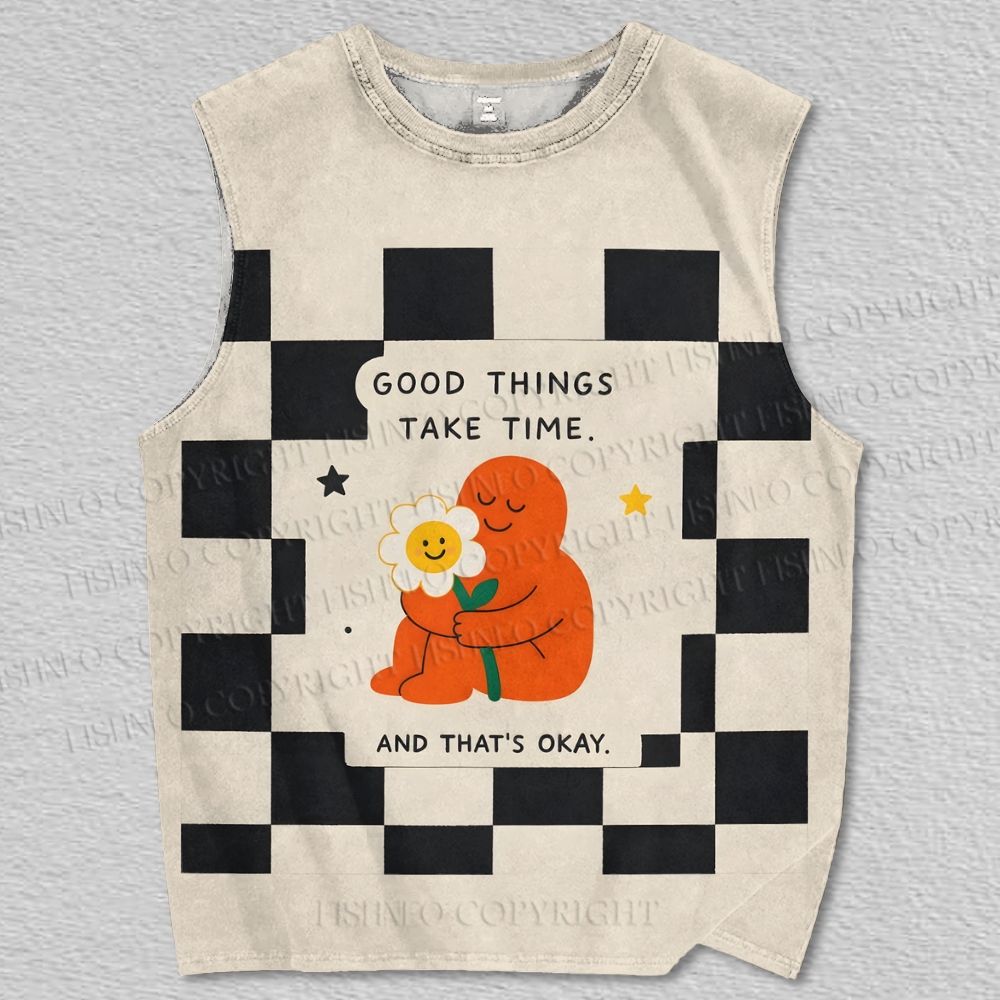 Unisex good thing take time Printed Tank Top