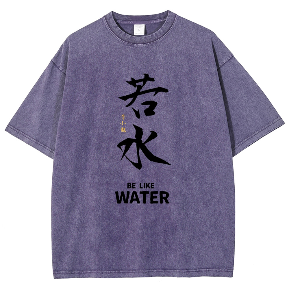 Bruce Lee Water Vintage Wash Japanese Design T-Shirt