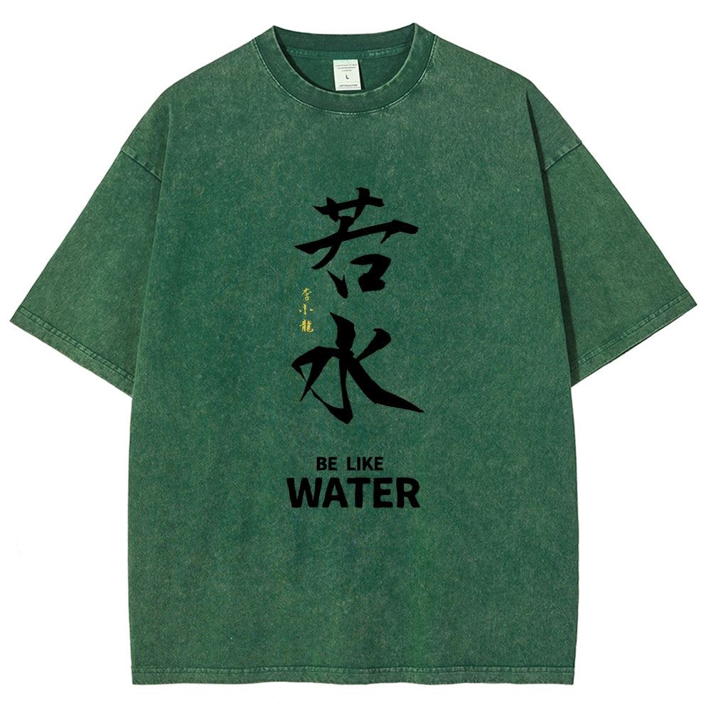 Bruce Lee Water Vintage Wash Japanese Design T-Shirt