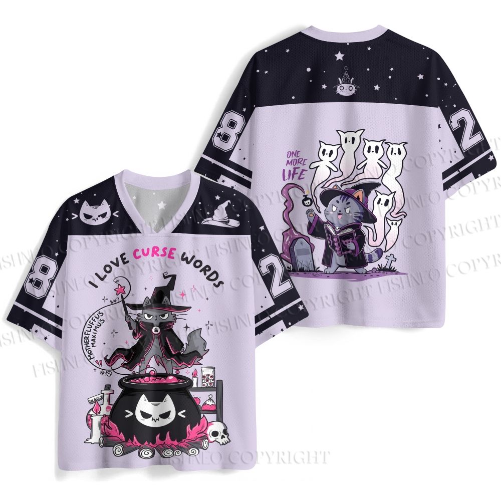 Love Curse Witch Cat Jersey Shirts