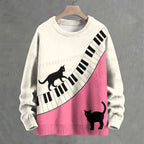 Piano Black Cats Crew Neck Sweater