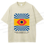 Unisex Bauhaus Eye Printed Washed Tee