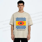 Unisex Bauhaus Eye Printed Washed Tee