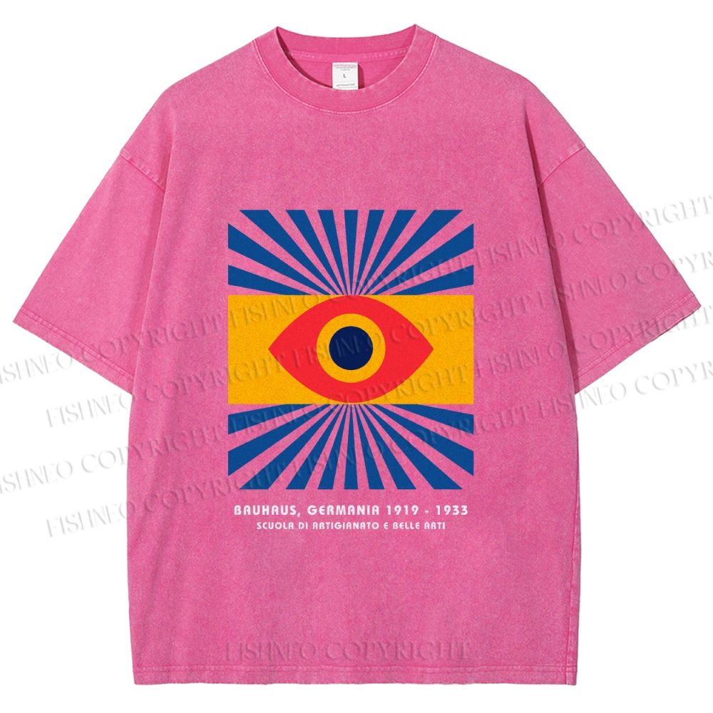 Unisex Bauhaus Eye Printed Washed Tee