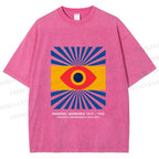 Unisex Bauhaus Eye Printed Washed Tee
