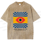Unisex Bauhaus Eye Printed Washed Tee