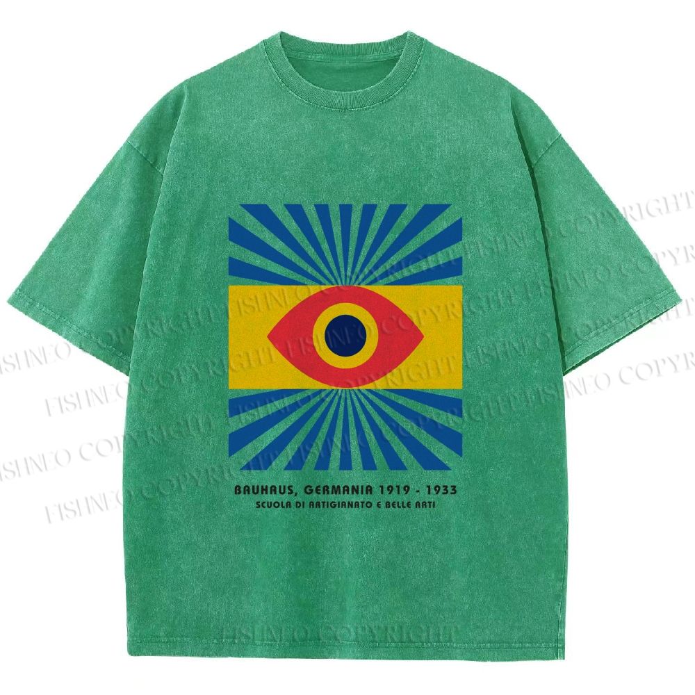 Unisex Bauhaus Eye Printed Washed Tee