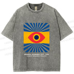 Unisex Bauhaus Eye Printed Washed Tee