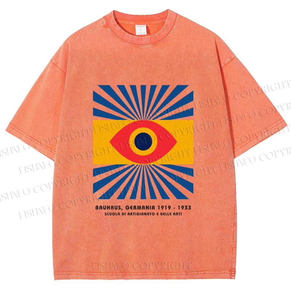 Unisex Bauhaus Eye Printed Washed Tee