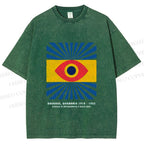 Unisex Bauhaus Eye Printed Washed Tee