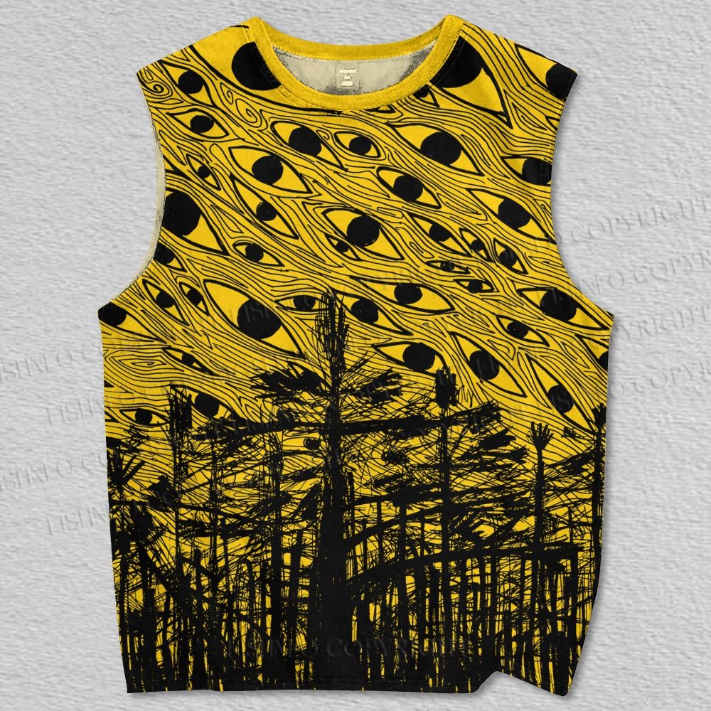 Unisex Eyes in Sky Printed Tank Top
