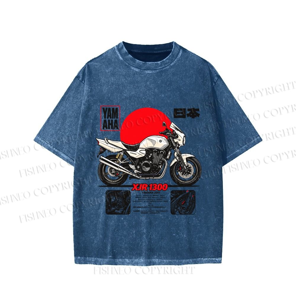 Unisex YAMAHA XJR 1300 Printed Washed Tee