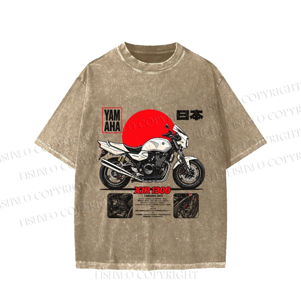 Unisex YAMAHA XJR 1300 Printed Washed Tee
