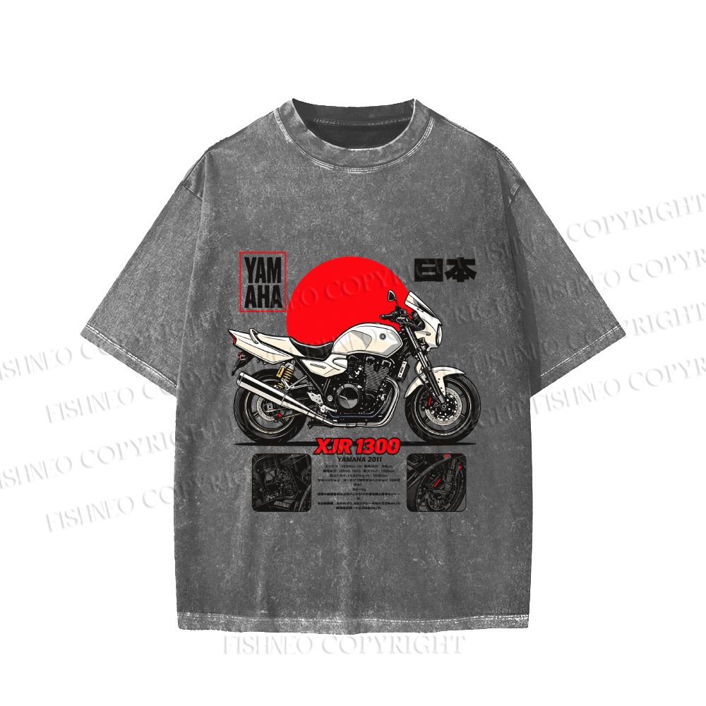 Unisex YAMAHA XJR 1300 Printed Washed Tee