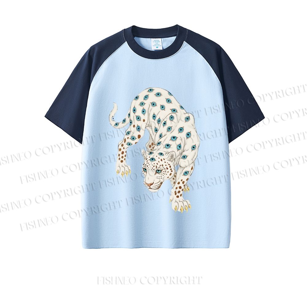 White Panther With Eyes Dopamine color series short sleeve T-shirt