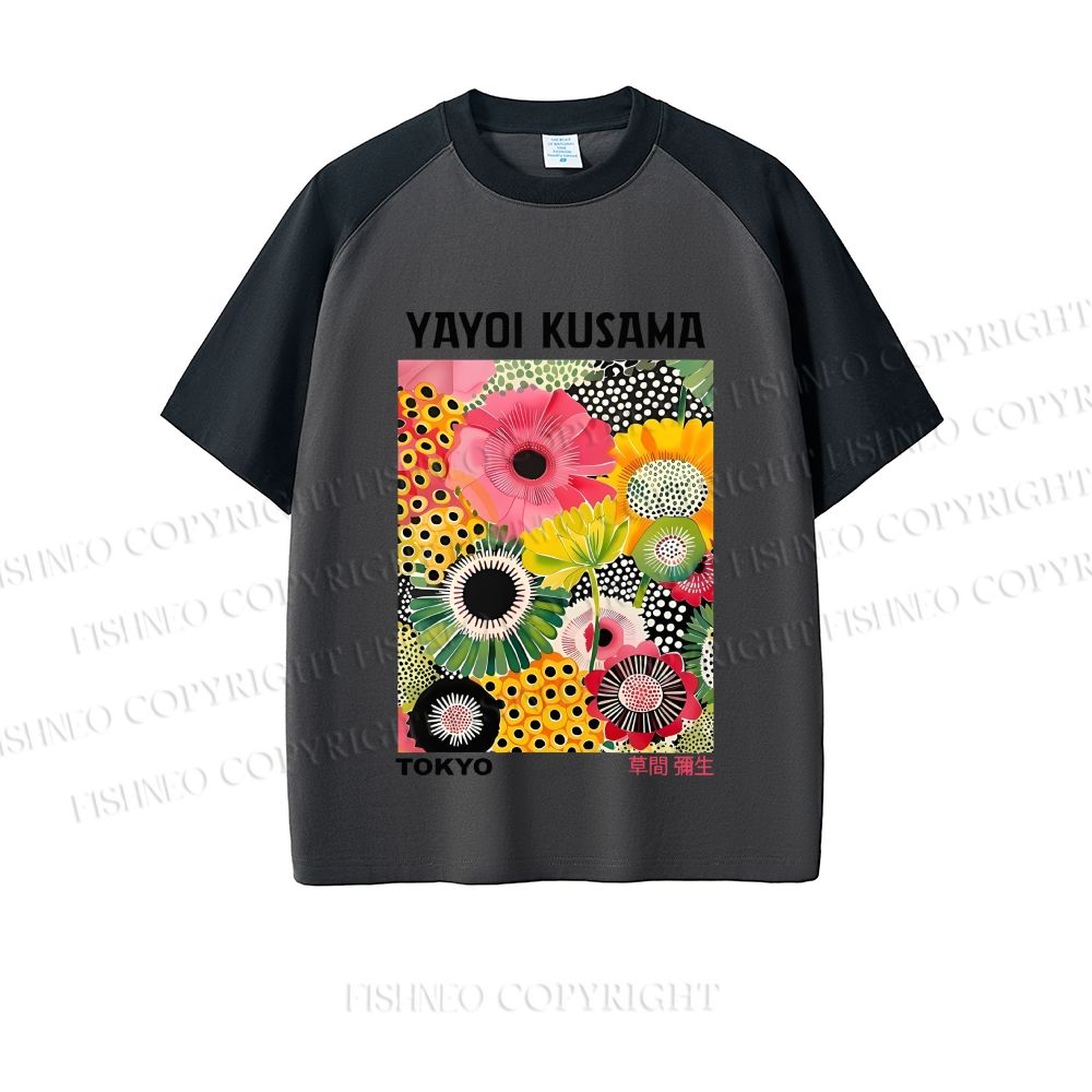 Flowers Yayoi Kusama Dopamine color series short sleeve T-shirt