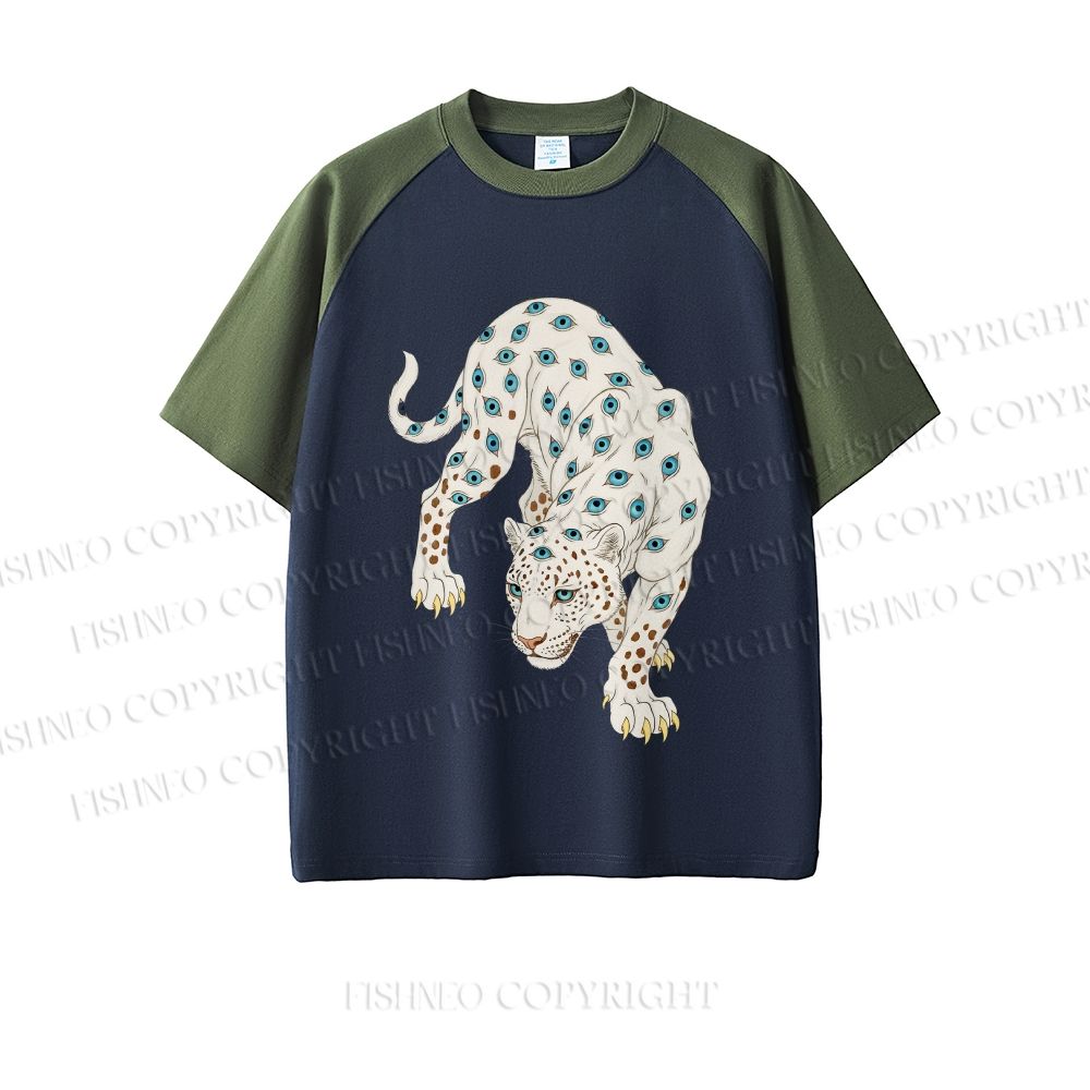 White Panther With Eyes Dopamine color series short sleeve T-shirt