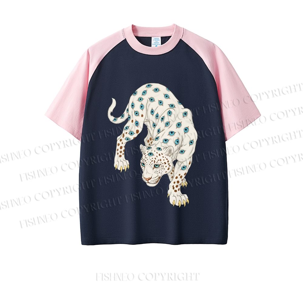 White Panther With Eyes Dopamine color series short sleeve T-shirt