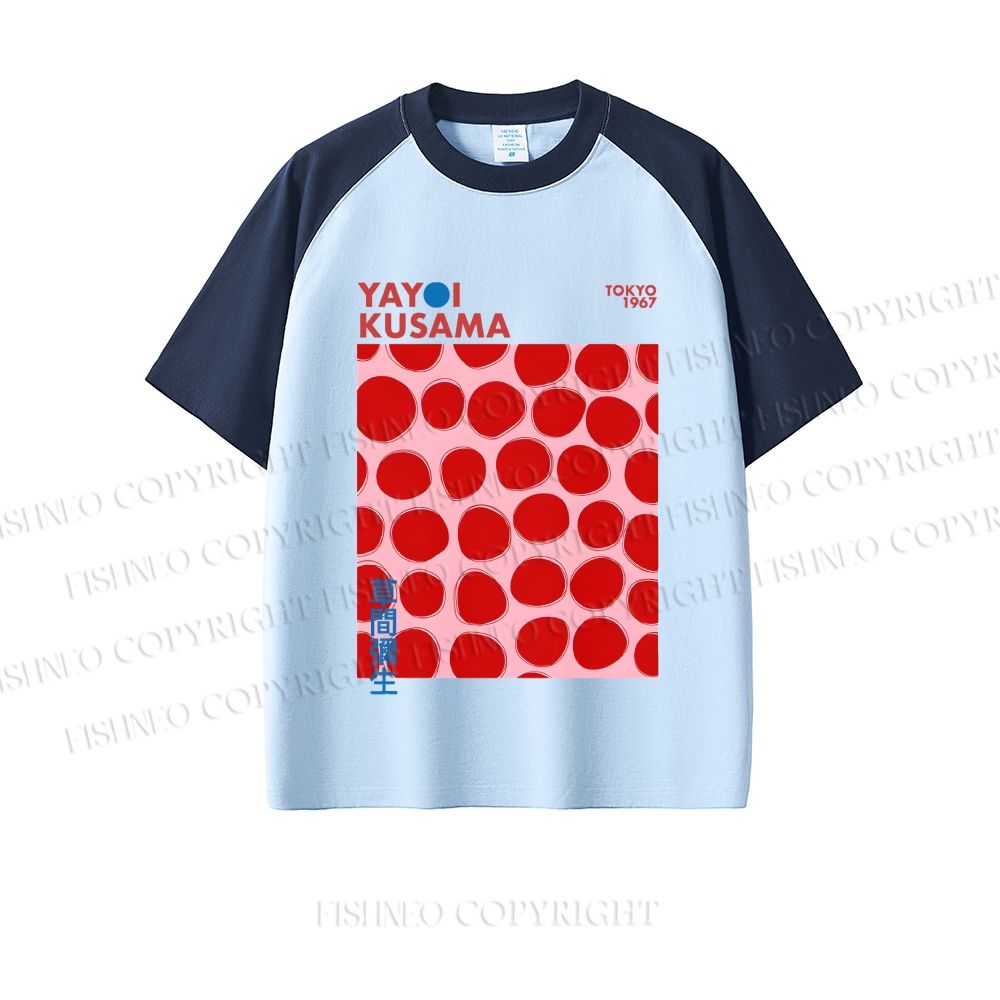 Yayoi Kusama Red Dots Dopamine color series short sleeve T-shirt