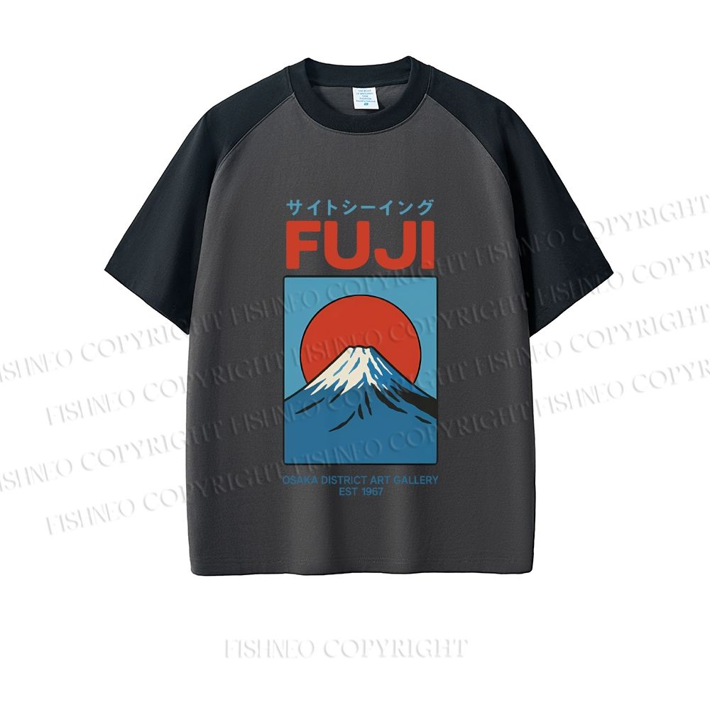 Japanese Osaka Mount Fuji Dopamine color series short sleeve T-shirt