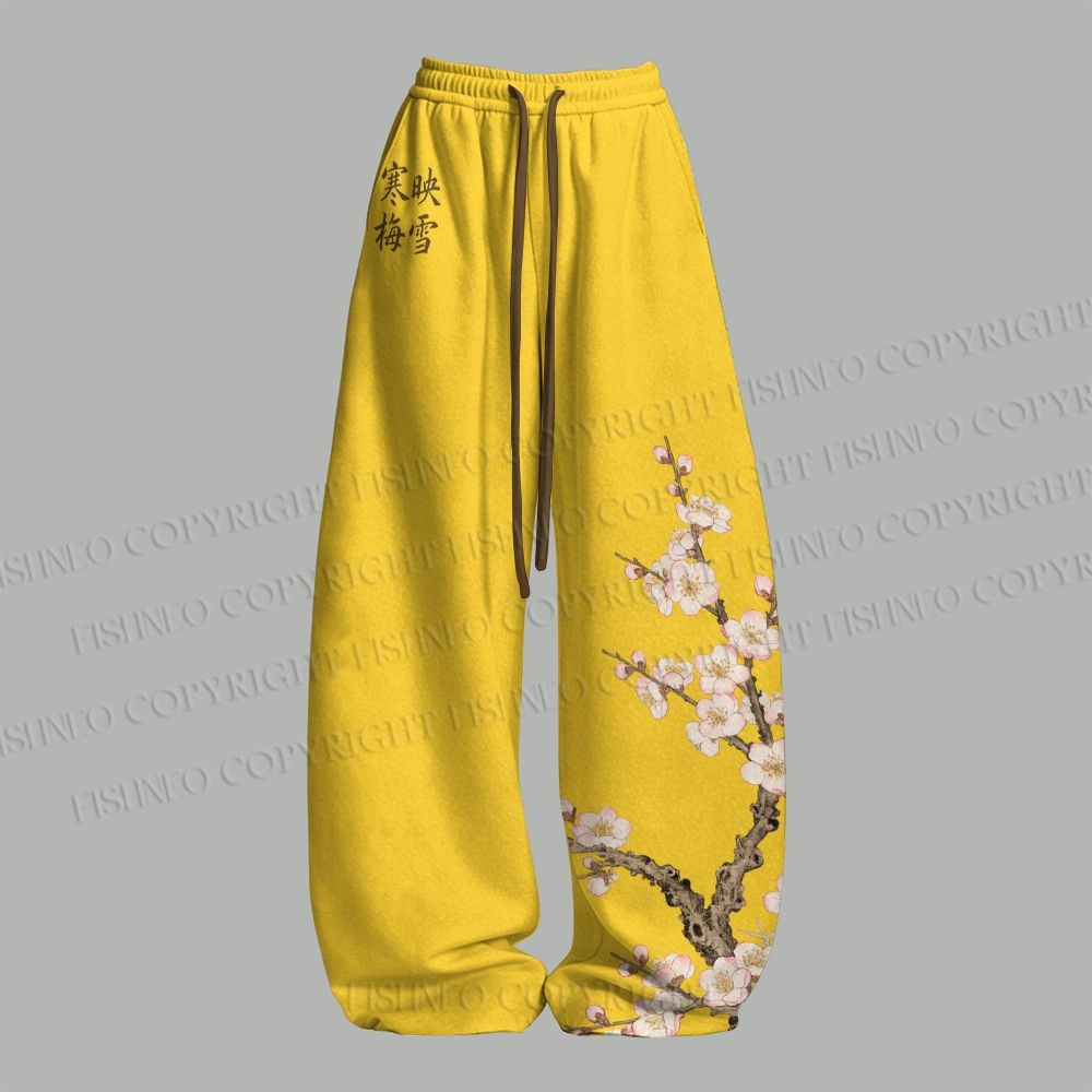 Vintage Bird in Flowers Top & Elasticated Trousers Two-Piece Set