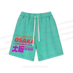 Unisex Japan Osaka Sign Washed Shorts
