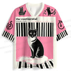 Retro Music Club Cat Printed Jersey Shirts