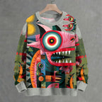 Abstract Lizard Crew Neck Sweater