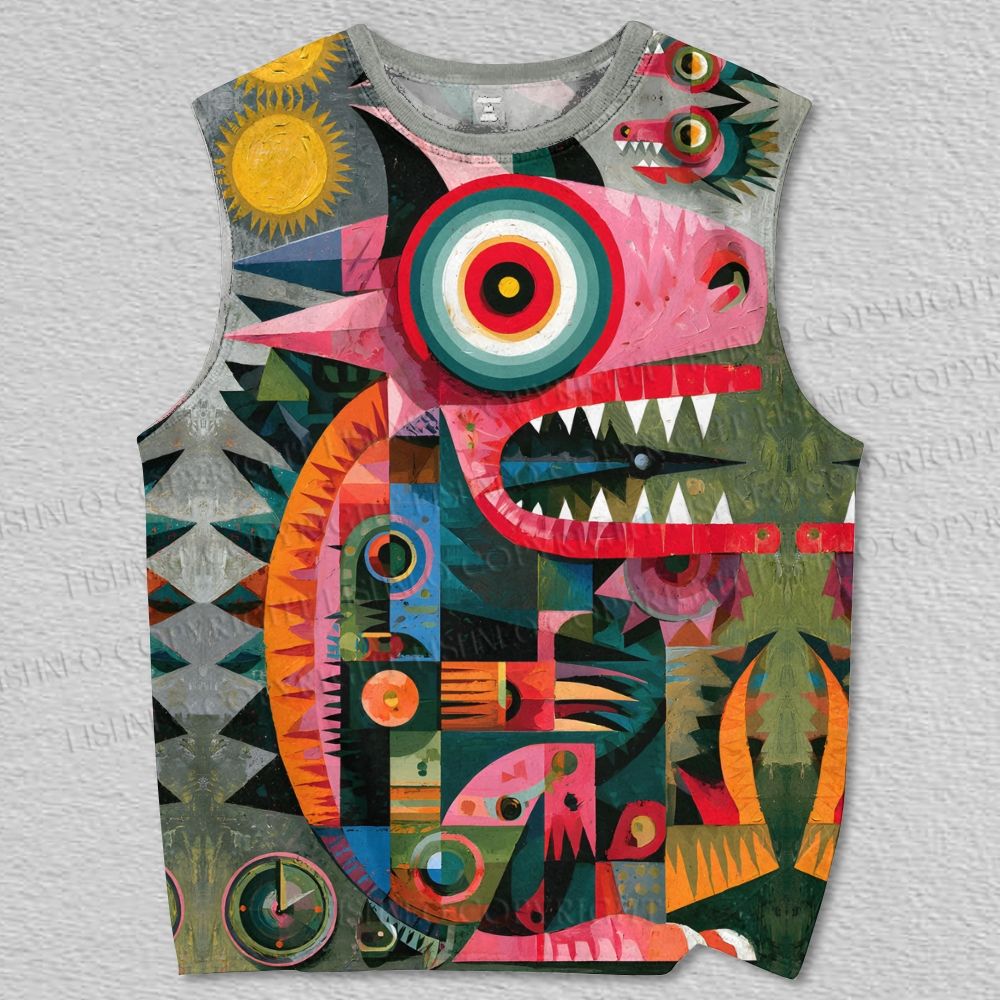 Unisex Abstract Lizard Printed Tank Top