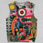 Unisex Abstract Lizard Printed Tank Top