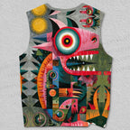Unisex Abstract Lizard Printed Tank Top