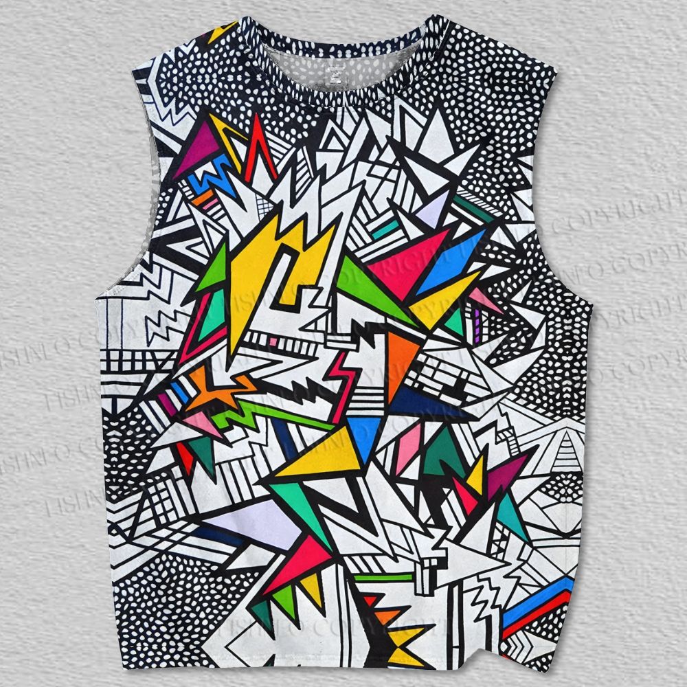 Unisex Ryan Dix Structured Chaos 84 Printed Tank Top