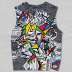 Unisex Ryan Dix Structured Chaos 84 Printed Tank Top