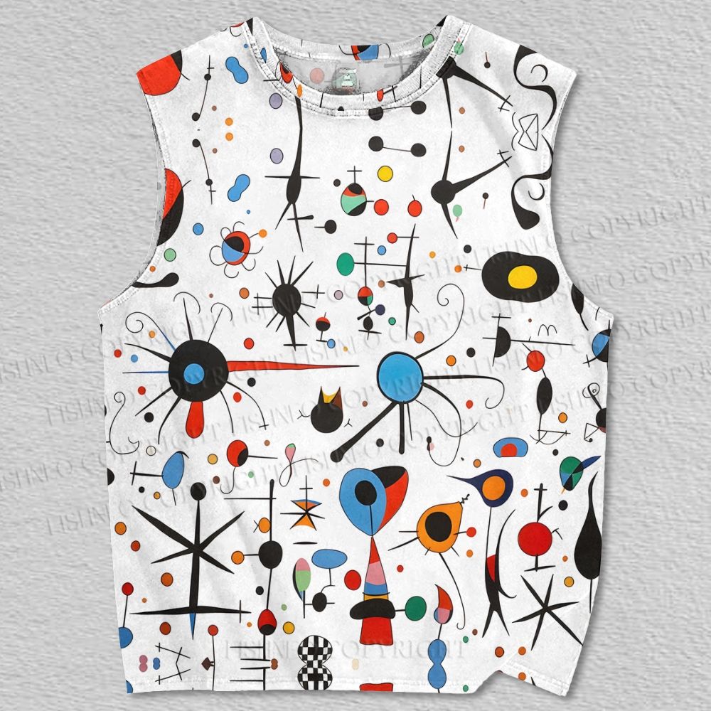 Unisex Joan Miró Style Art Printed Tank Top