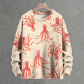 Octopus Printed Crew Neck Sweater