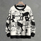 Giant Cat Village Crew Neck Sweater