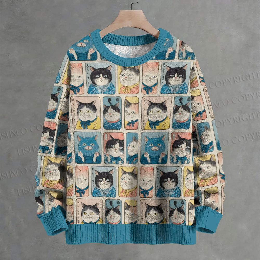 Many Cats Are Watching You Crew Neck Sweater