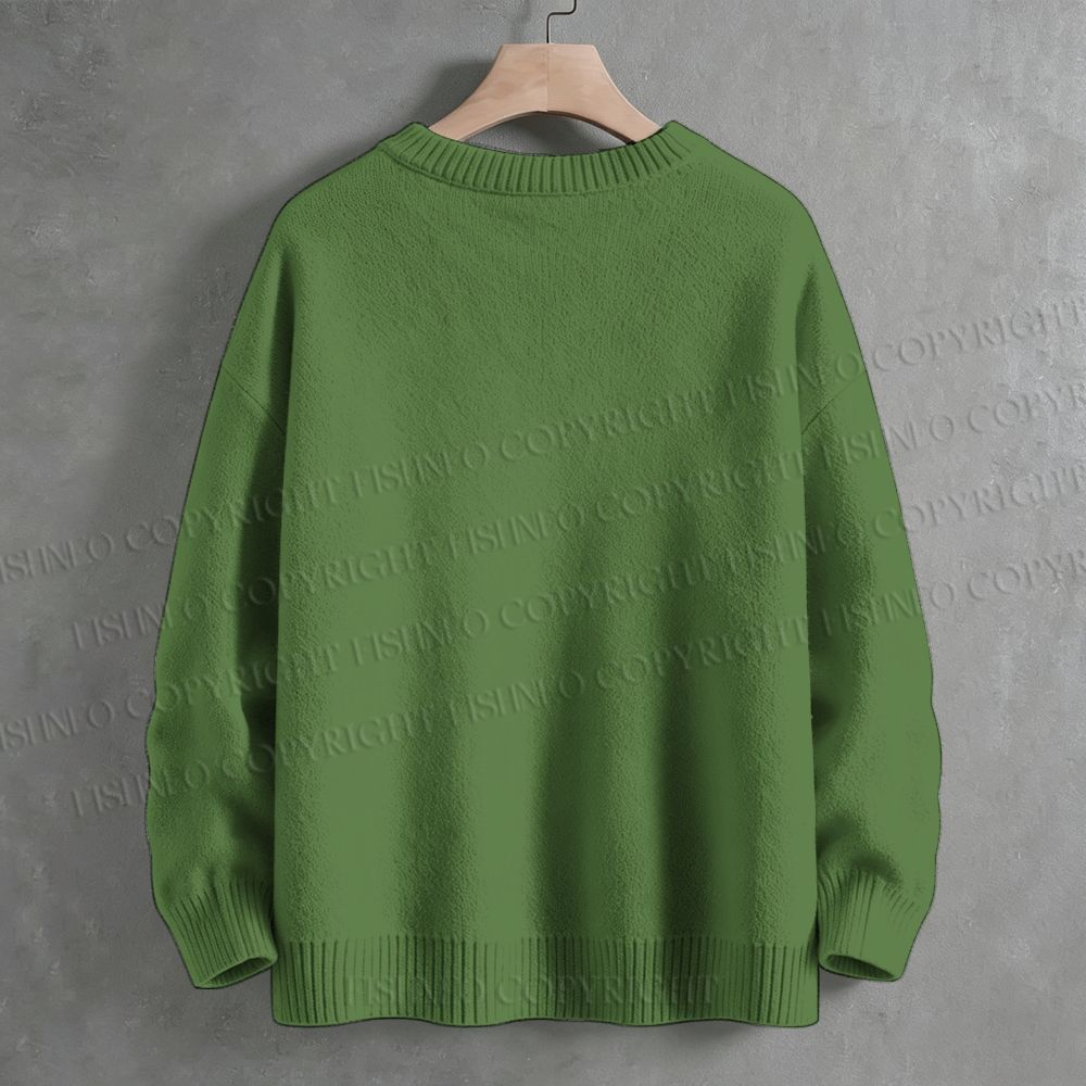 Black Crowd Bird With Red Fruits Crew Neck Sweater