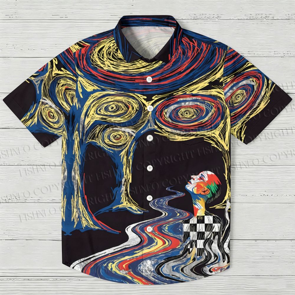 Abstract Stargazing Printed Hawaiian Shirt