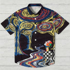 Abstract Stargazing Printed Hawaiian Shirt