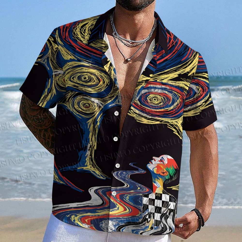 Abstract Stargazing Printed Hawaiian Shirt