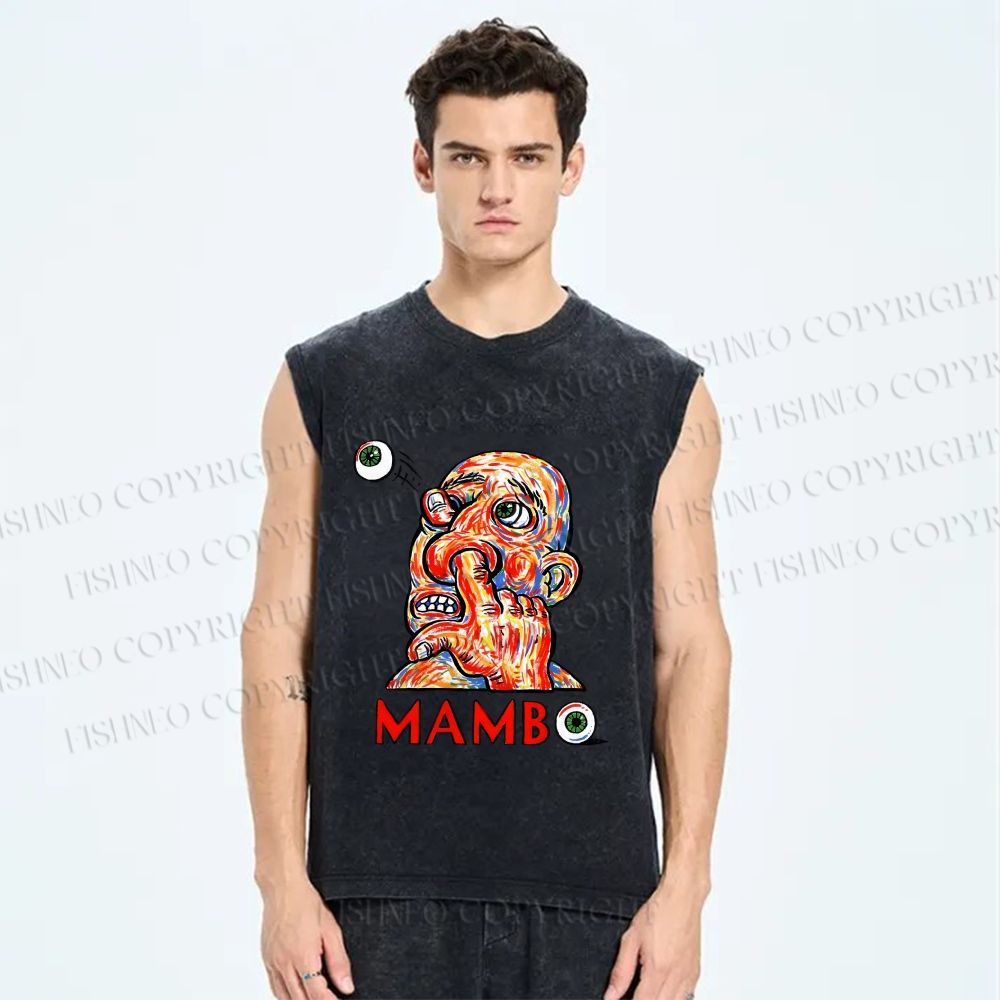 Unisex Funny Guy MAMB Printed Washed Tank Top