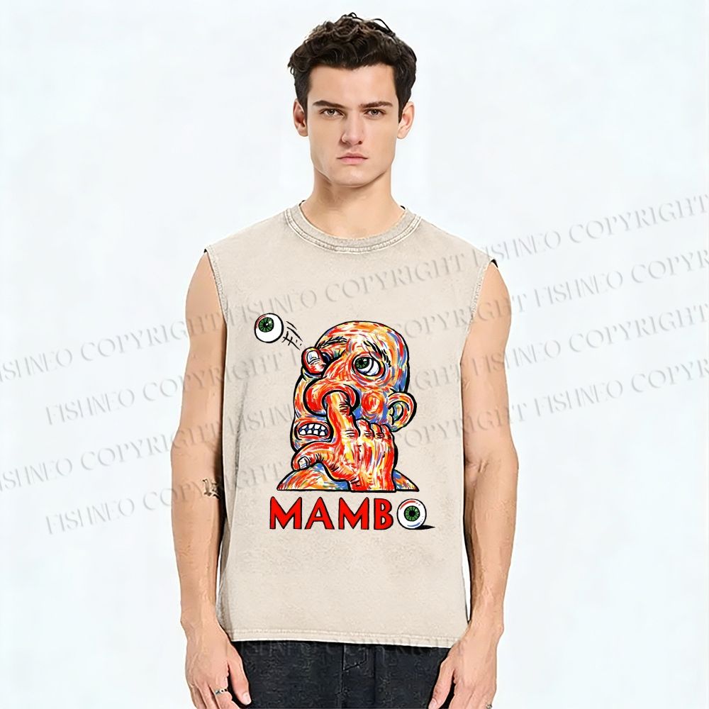 Unisex Funny Guy MAMB Printed Washed Tank Top