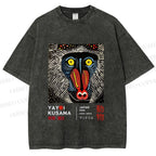 Unisex Yayoi Kusama Gorilla Printed Washed Tee