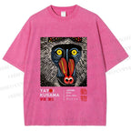 Unisex Yayoi Kusama Gorilla Printed Washed Tee